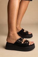 Estil - Platform Sandals - Black Suede