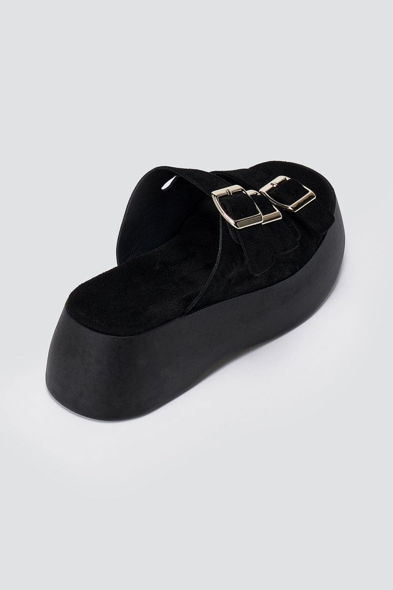 Estil - Platform Sandals - Black Suede