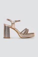 RAGAZZA - Platform Sandals Block Heel 039 - Champagne Metallic