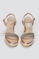 RAGAZZA - Platform Sandals Block Heel 039 - Champagne Metallic
