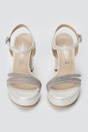 RAGAZZA - Platform Sandals Block Heel 039 - White Pearl