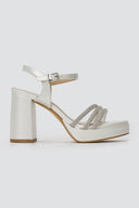 RAGAZZA - Platform Sandals Block Heel 039 - White Pearl