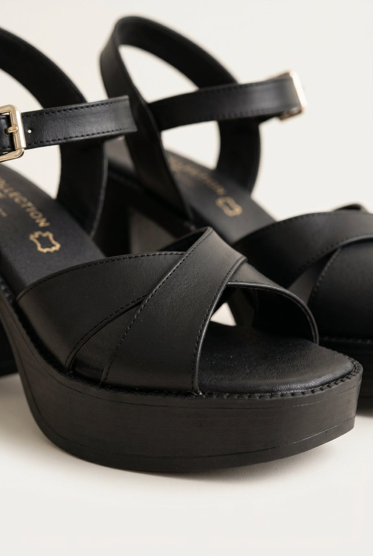 TFP - Platform Sandals Block Heel - Black Matte