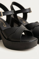 TFP - Platform Sandals Block Heel - Black Matte
