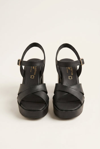 TFP - Platform Sandals Block Heel - Black Matte