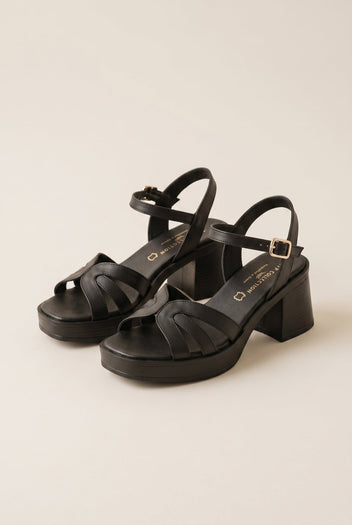 TFP - Platform Sandals Block Heel - Black Matte