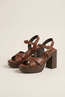 TFP - Platform Sandals Block Heel - Brown Matte