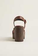 TFP - Platform Sandals Block Heel - Brown Matte