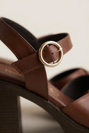 TFP - Platform Sandals Block Heel - Brown Matte