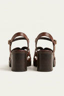 TFP - Platform Sandals Block Heel - Dark Brown Matte