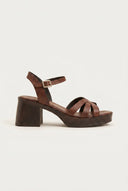 TFP - Platform Sandals Block Heel - Dark Brown Matte