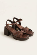 TFP - Platform Sandals Block Heel - Dark Brown Matte
