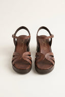 TFP - Platform Sandals Block Heel - Dark Brown Matte