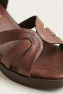 TFP - Platform Sandals Block Heel - Dark Brown Matte