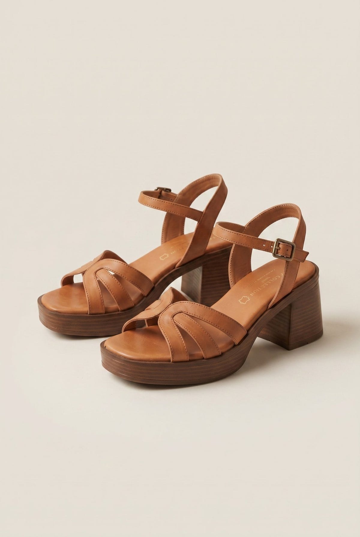 TFP - Platform Sandals Block Heel - Tan Matte