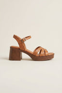 TFP - Platform Sandals Block Heel - Tan Matte