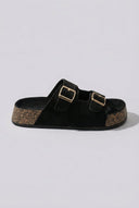 MARQUIIZ - Platform Sandals Bold Buckles - Black Suede