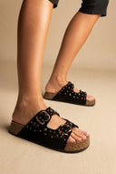 MARQUIIZ - Platform Sandals Bold Buckles - Black Suede