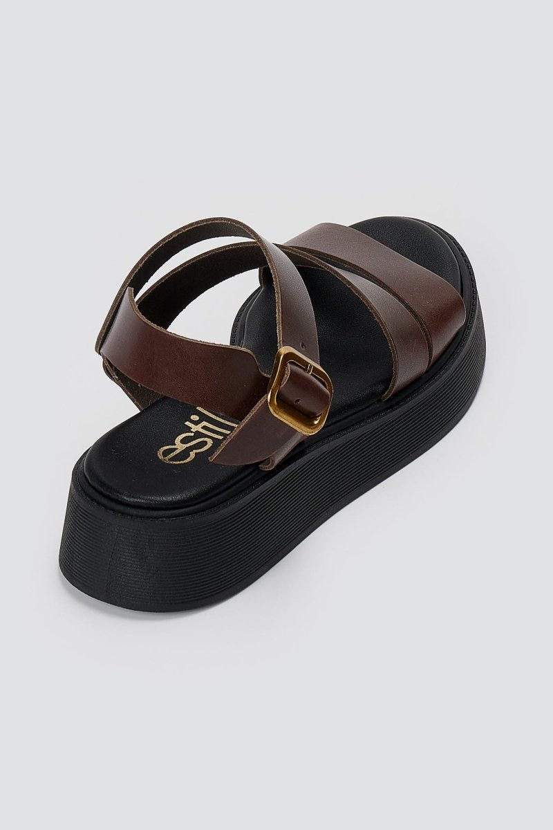 Estil - Platform Sandals - Brown Matte