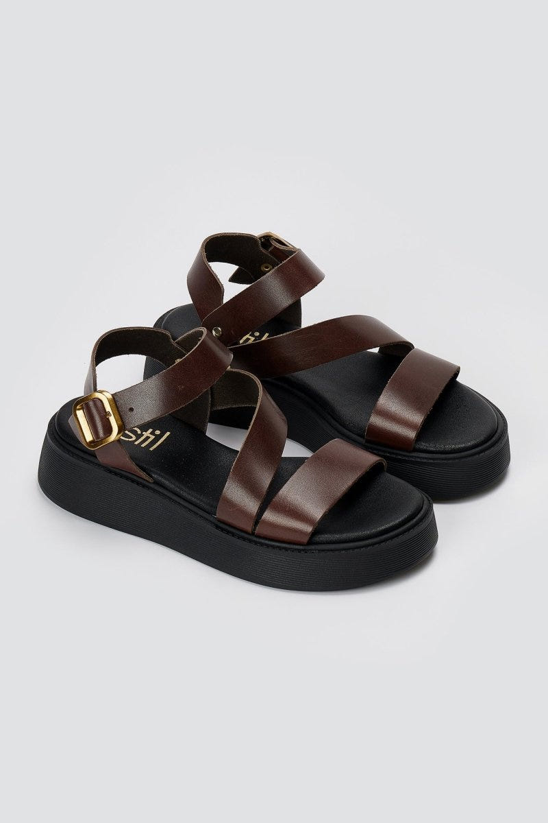 Estil - Platform Sandals - Brown Matte