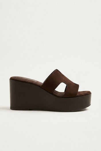 CORINA - Platform Sandals - Brown Suede