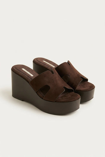 CORINA - Platform Sandals - Brown Suede