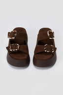 Estil - Platform Sandals - Brown Suede