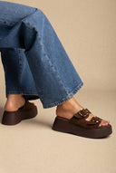 Estil - Platform Sandals - Brown Suede