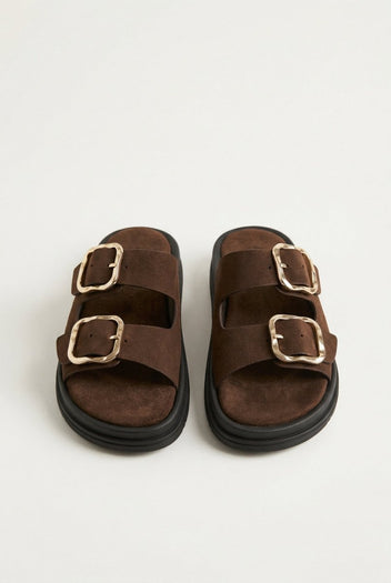 Estil - Platform Sandals - Brown Suede