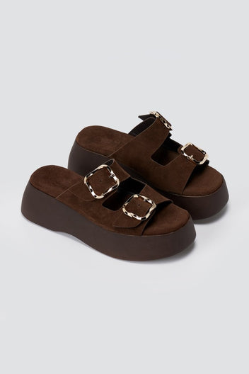 Estil - Platform Sandals - Brown Suede
