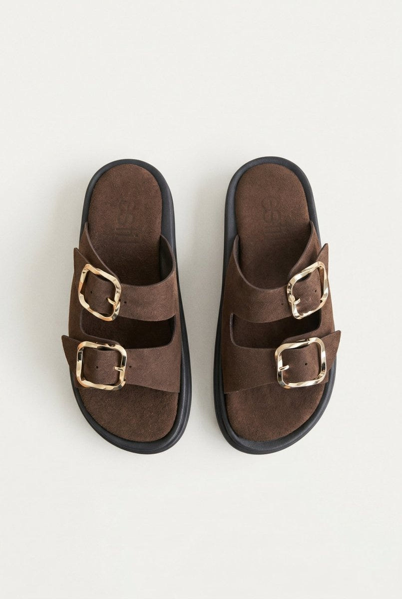Estil - Platform Sandals - Brown Suede