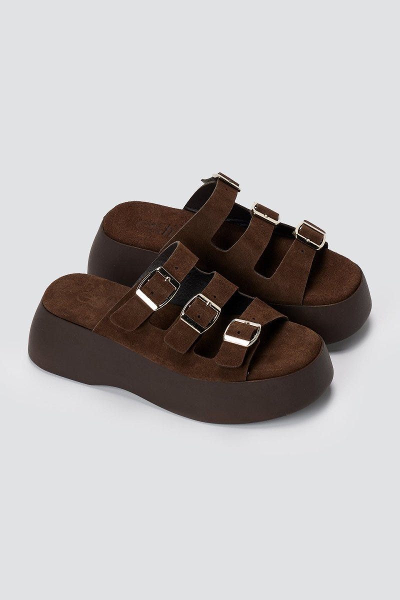 Estil - Platform Sandals - Brown Suede
