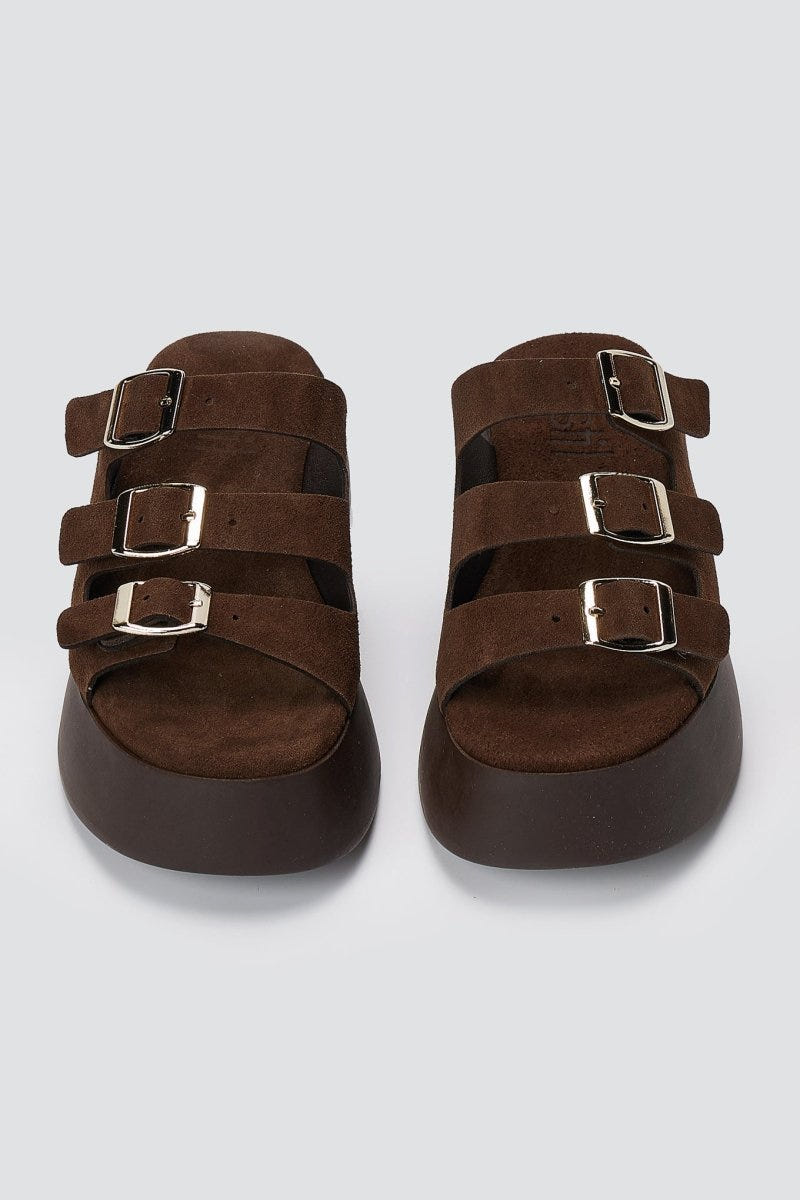 Estil - Platform Sandals - Brown Suede