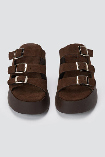 Estil - Platform Sandals - Brown Suede