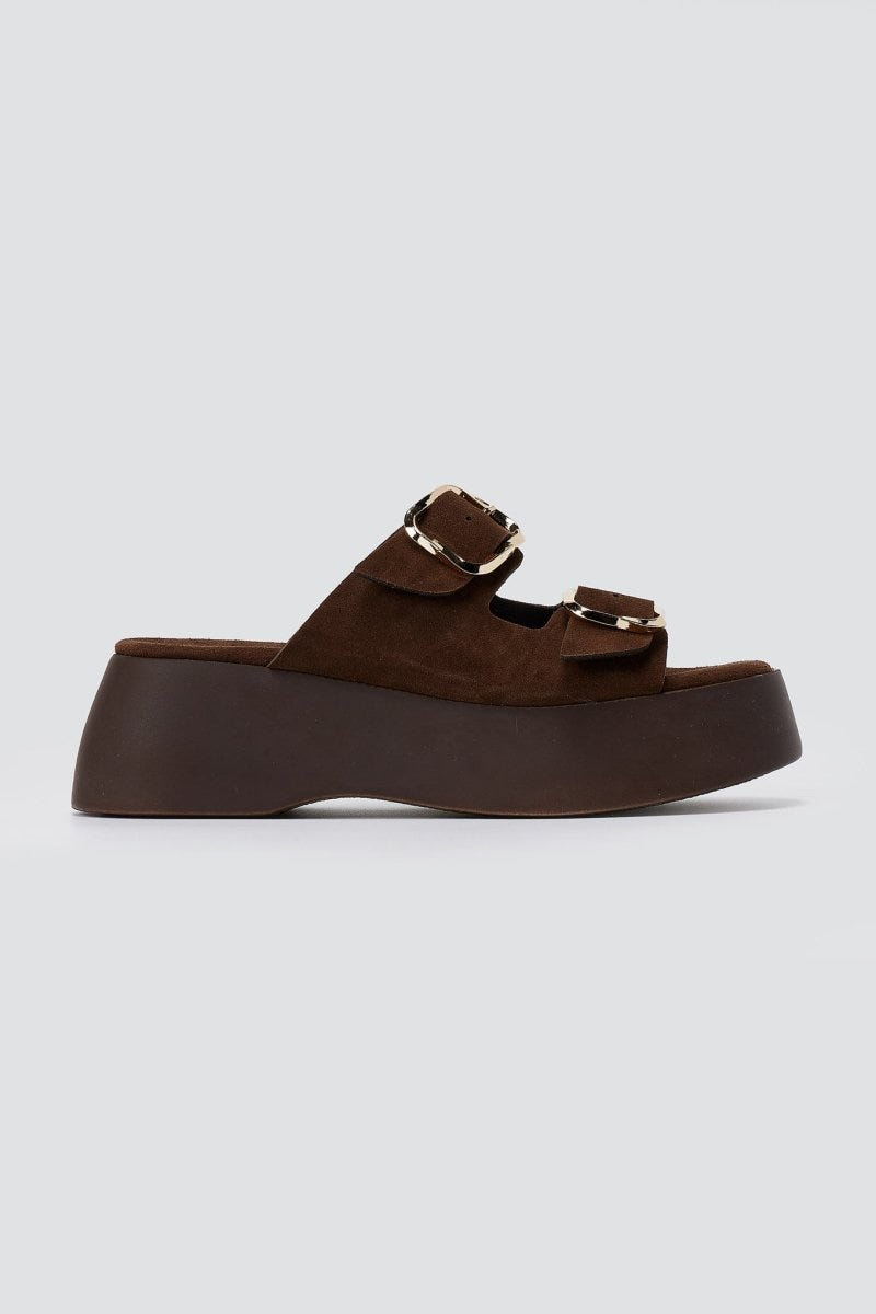 Estil - Platform Sandals - Brown Suede