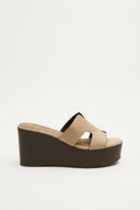 CORINA - Platform Sandals - Camel Suede