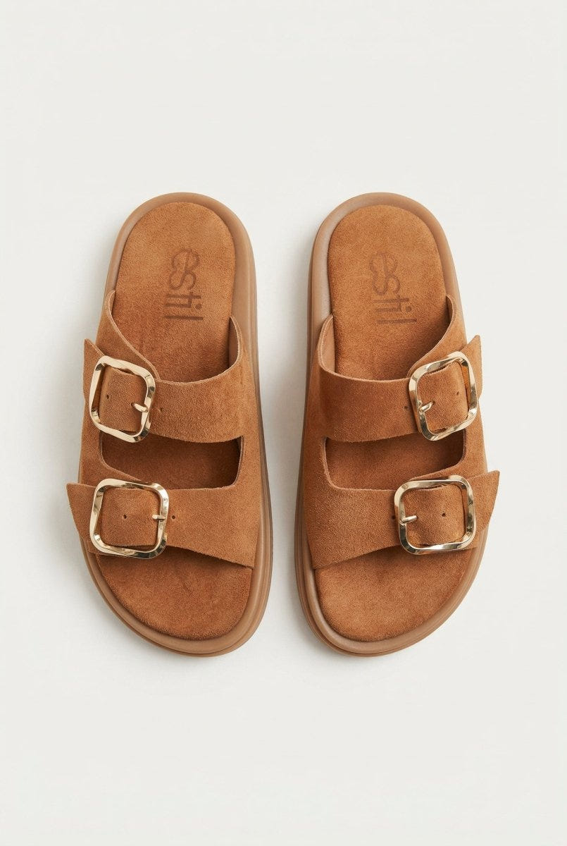 Estil - Platform Sandals - Camel Suede