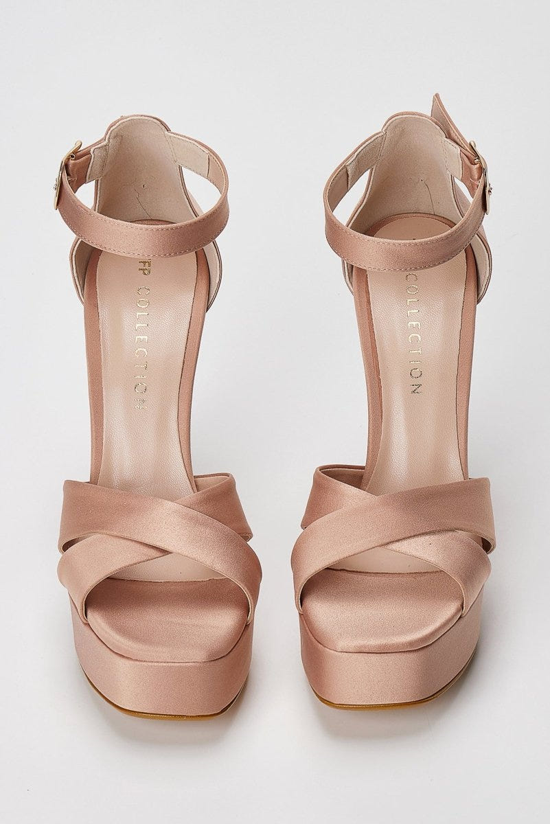 TFP - Platform Sandals - Nude Satin
