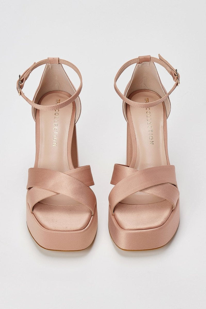 TFP - Platform Sandals - Nude Satin