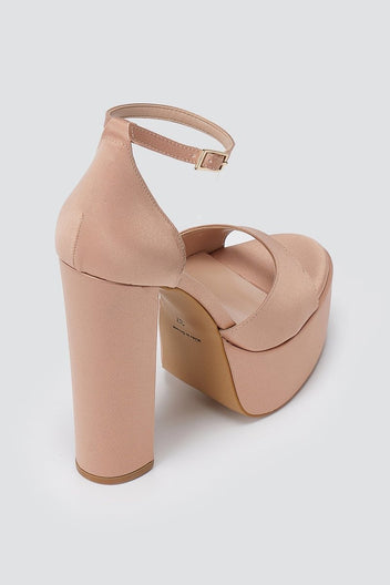 TFP - Platform Sandals - Nude Satin