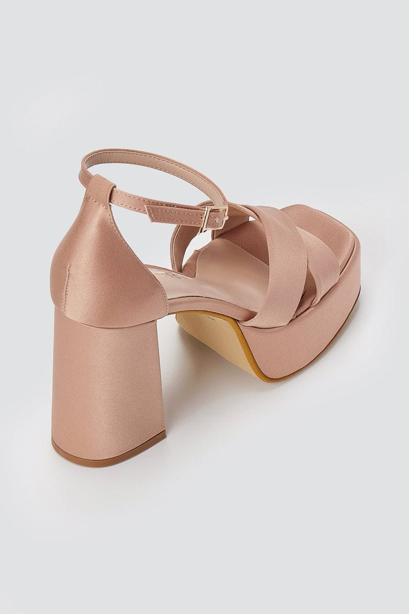 TFP - Platform Sandals - Nude Satin