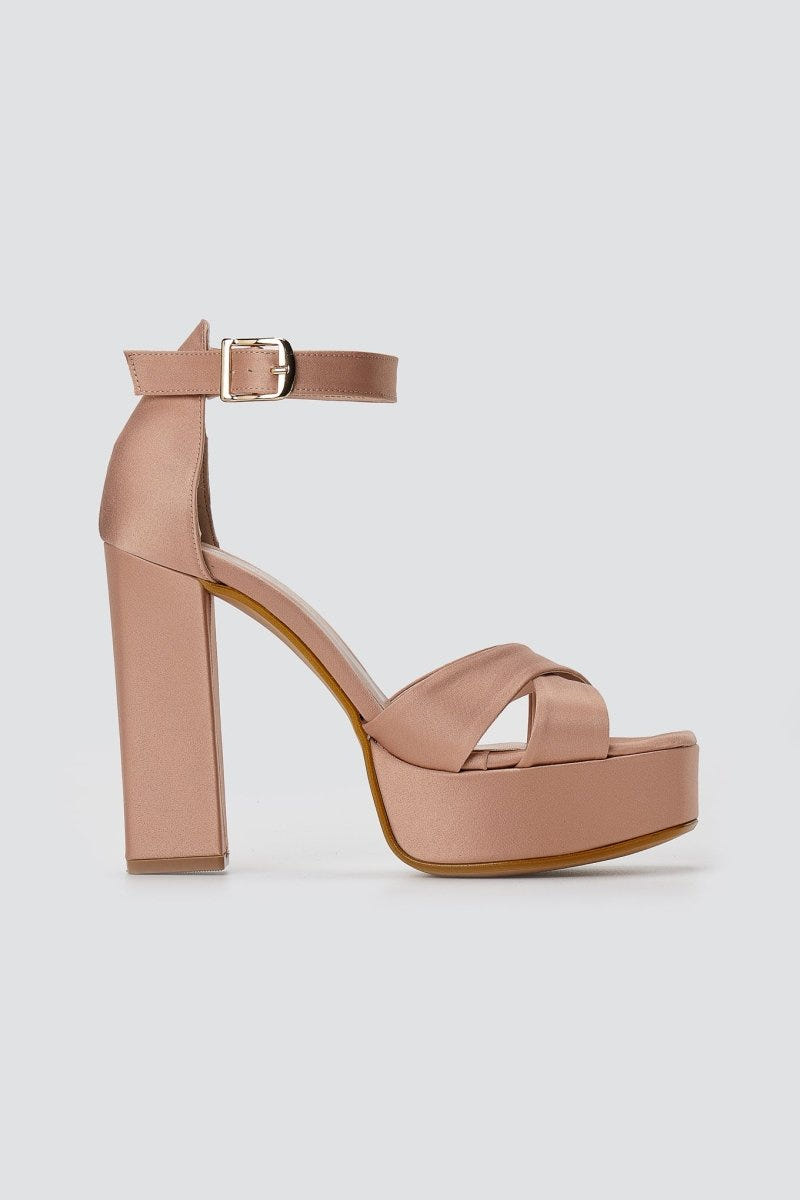 TFP - Platform Sandals - Nude Satin