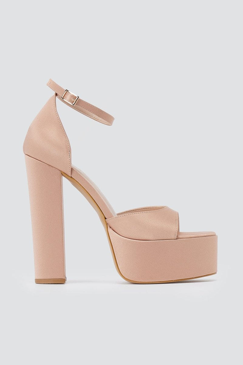 TFP - Platform Sandals - Nude Satin