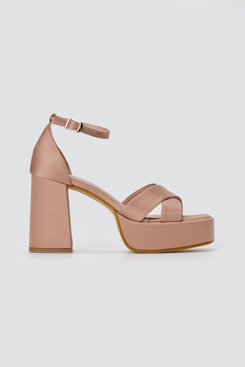 TFP - Platform Sandals - Nude Satin
