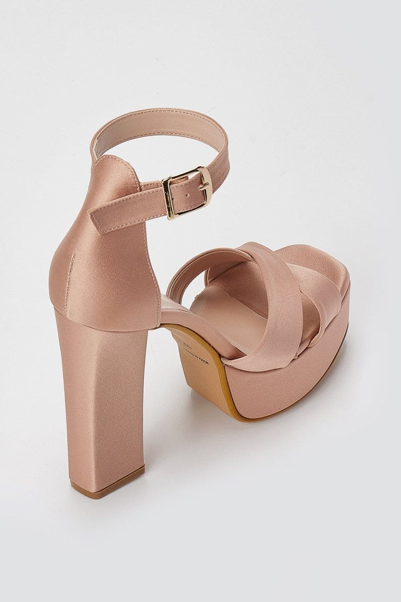 TFP - Platform Sandals - Nude Satin