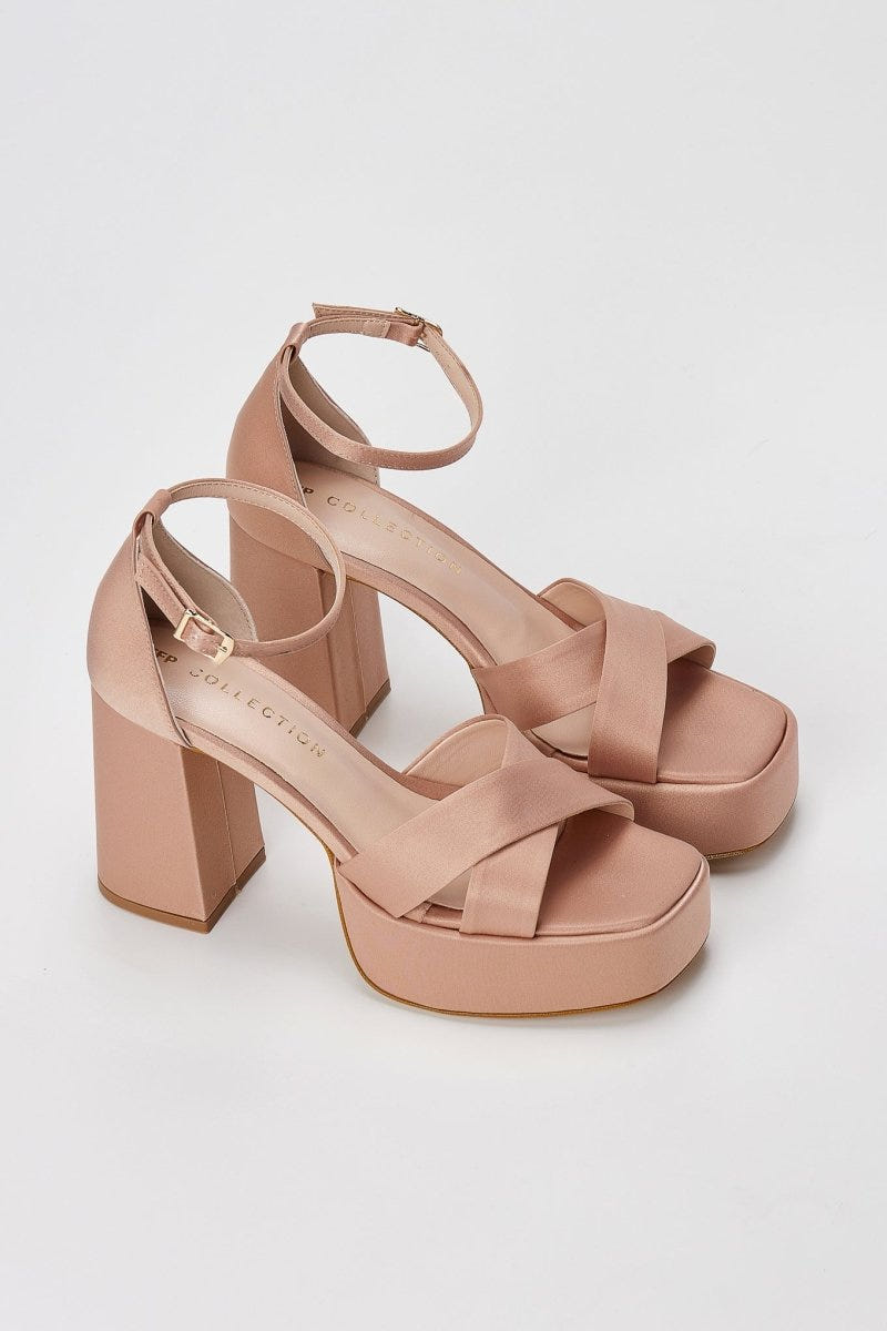 TFP - Platform Sandals - Nude Satin