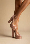 TFP - Platform Sandals - Nude Satin
