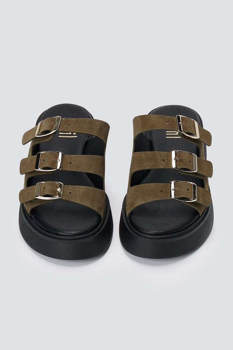 Estil - Platform Sandals - Olive Suede