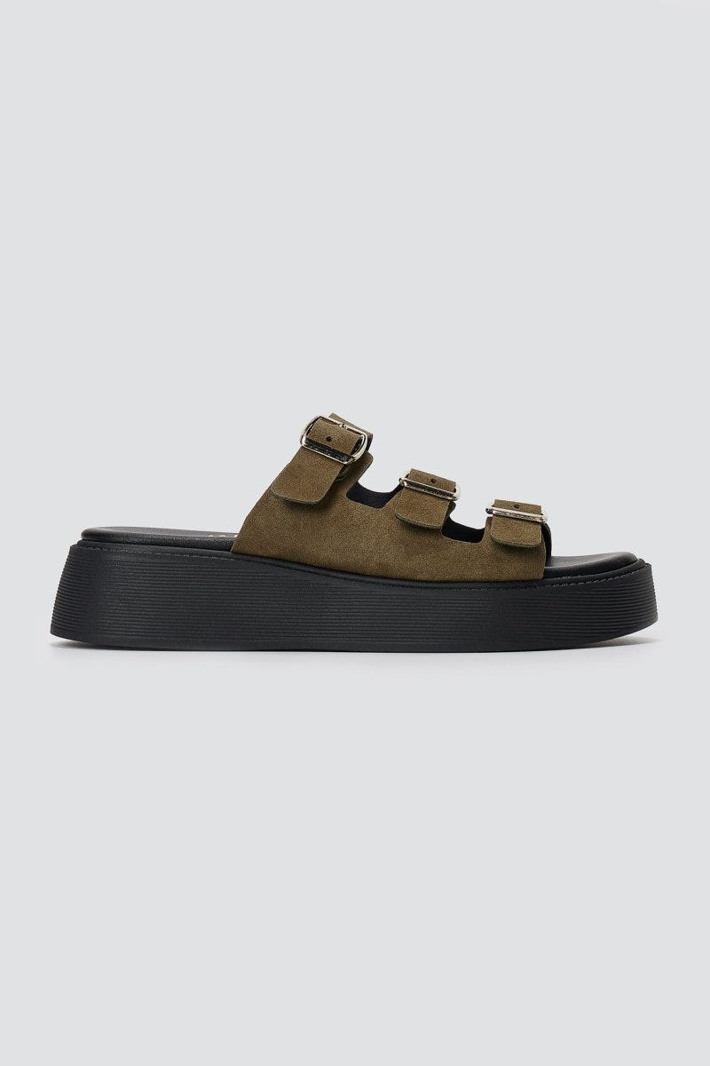 Estil - Platform Sandals - Olive Suede