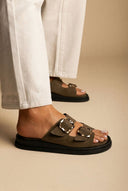 Estil - Platform Sandals - Olive Suede